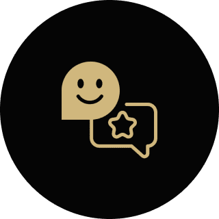 Smiley face with star icon