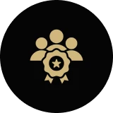 Teamwork badge icon with star
