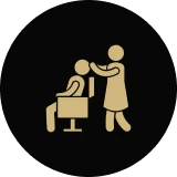 Barber symbol on black background